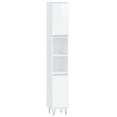 Armoire de salle de bain blanc brillant 30x30x190 cm