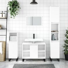 Armoire de salle de bain blanc brillant 80x33x60 cm