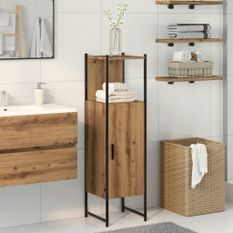 Armoire de salle de bain chêne artisanal 33x33x120,5 cm