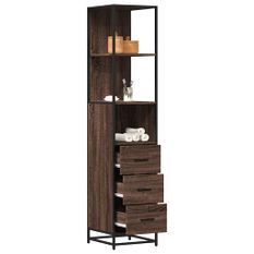 Armoire de salle de bain chêne marron 35x37,5x166 cm