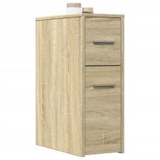 Armoire de salle de bain étroite avec roulettes chêne sonoma