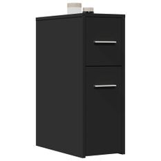 Armoire de salle de bain étroite avec roulettes noir