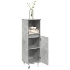 Armoire de salle de bain gris béton 30x30x100 cm