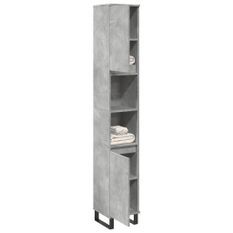 Armoire de salle de bain gris béton 30x30x190 cm