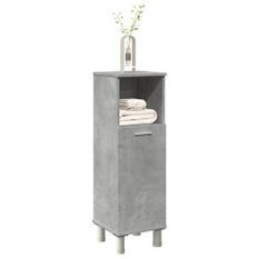 Armoire de salle de bain Gris béton 30x30x95 cm