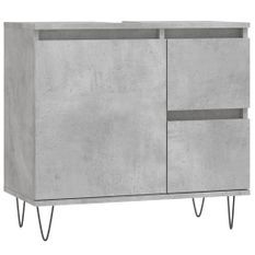 Armoire de salle de bain gris béton 65x33x60 cm