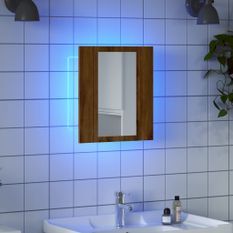 Armoire de salle de bain miroir LED chêne artisanal 40x12x45 cm