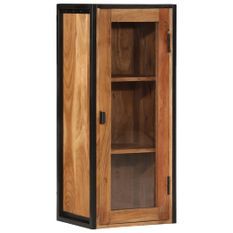 Armoire de salle de bain murale bois massif d'acacia et fer