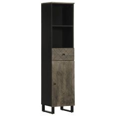 Armoire de salle de bain noir 38x33x160 cm bois massif manguier