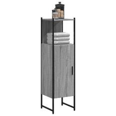 Armoire de salle de bain sonoma gris 33x33x120,5 cm