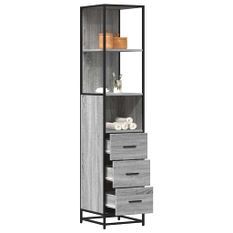 Armoire de salle de bain sonoma gris 35x37,5x166 cm