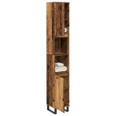 Armoire de salle de bain vieux bois 30x30x190cm bois ingénierie