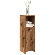 Armoire de salle de bain vieux bois 30x30x95 cm bois ingénierie