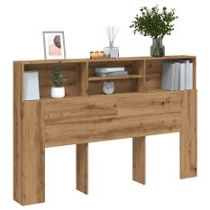 Armoire de tête de lit chêne artisanal 160x19x103,5 cm