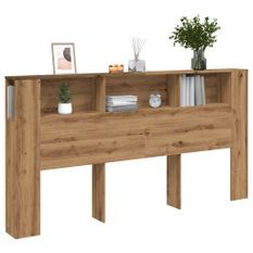 Armoire de tête de lit chêne artisanal 200x18,5x102,5 cm