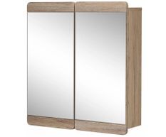 Armoire de toilette avec miroir 2 portes chêne San Remo Aurel 65 cm