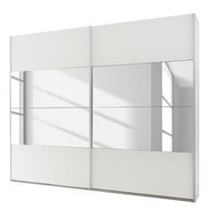 Armoire design 2 portes coulissantes blanc et miroir Kudo