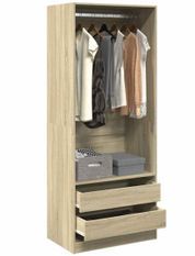 Armoire dressing 1 penderie 2 tiroirs 80 cm - Collection Kodok