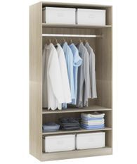 Armoire dressing 1 penderie 3 étagères 100 cm - Collection Klozer