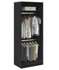 Armoire dressing 2 penderies 1 étagère 80 cm - Collection Laker