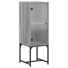 Armoire latérale avec porte en verre sonoma gris 35x37x100 cm