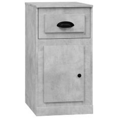 Armoire latérale avec tiroir gris béton 40x50x75 cm