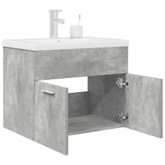 Armoire lavabo de salle de bain avec bassin intégré et robinet