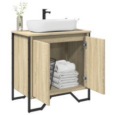 Armoire lavabo de salle de bain chêne sonoma 60x35x60 cm