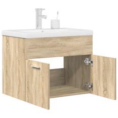 Armoire lavabo de salle de bain et vasque et robinet intégrés