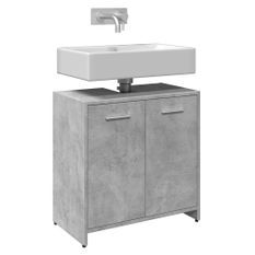 Armoire lavabo de salle de bain gris béton 60x33x60 cm