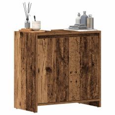 Armoire lavabo de salle de bain vieux bois 60x33x60 cm