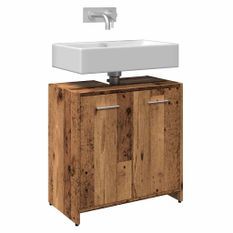 Armoire lavabo de salle de bain vieux bois 60x33x60 cm