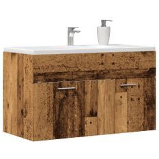 Armoire lavabo de salle de bain vieux bois bois d'ingénierie