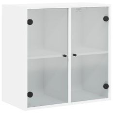 Armoire murale avec portes en verre blanc 68x37x68,5 cm