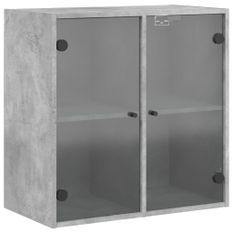 Armoire murale avec portes en verre gris béton 68x37x68,5 cm