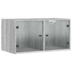 Armoire murale avec portes en verre sonoma gris 68,5x37x35 cm