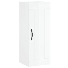 Armoire murale blanc brillant 34,5x34x90 cm bois d'ingénierie