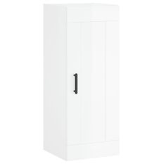 Armoire murale blanc brillant 34,5x34x90 cm bois d'ingénierie