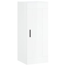 Armoire murale blanc brillant 34,5x34x90 cm bois d'ingénierie