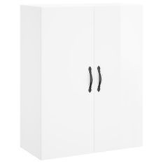 Armoire murale blanc brillant 69,5x34x90 cm bois d'ingénierie