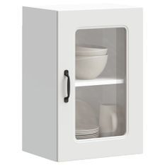 Armoire murale de cuisine avec porte en verre Kalmar blanc