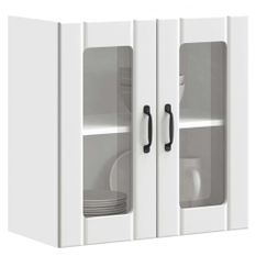 Armoire murale de cuisine avec porte en verre Lucca blanc