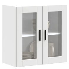 Armoire murale de cuisine avec porte en verre Porto blanc