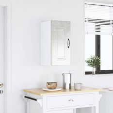 Armoire murale de cuisine Kalmar gris béton bois d'ingénierie