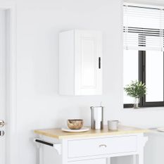 Armoire murale de cuisine Porto blanc brillant bois ingénierie
