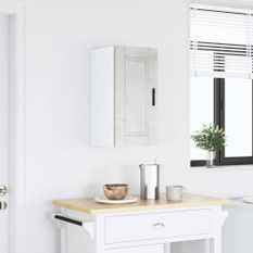 Armoire murale de cuisine Porto gris béton bois d'ingénierie