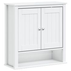 Armoire murale de salle de bain BERG blanc bois massif