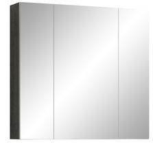 Armoire murale grise avec 3 portes miroir Touka 80 cm
