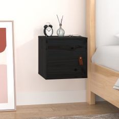 Armoire murale Noir 31,5x30x30 cm Bois de pin massif