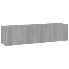 Armoire murale TV Sonoma gris 120x30x30 cm Bois d'ingénierie